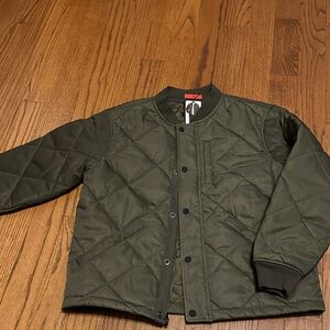 Banana Republic Men's Dark Green Quilted Bomber Jacket